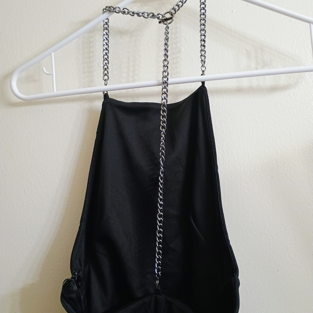 Topshop Black Halter Bodycon Dress - Picture 3 of 7